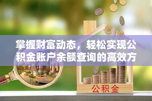 江宁掌握财富动态，轻松实现公积金账户余额查询的高效方法