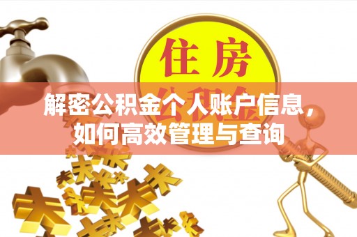 江宁解密公积金个人账户信息，如何高效管理与查询