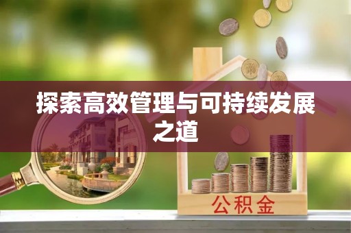 江宁探索高效管理与可持续发展之道